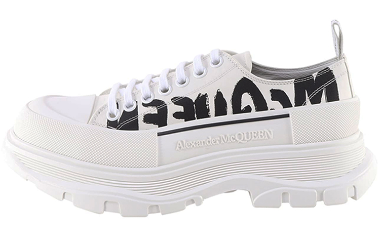 Buy Alexander McQueen Tread Slick Cordones 'McQueen Graffiti Logo - Blanco' 682421-W4RQ2-9356