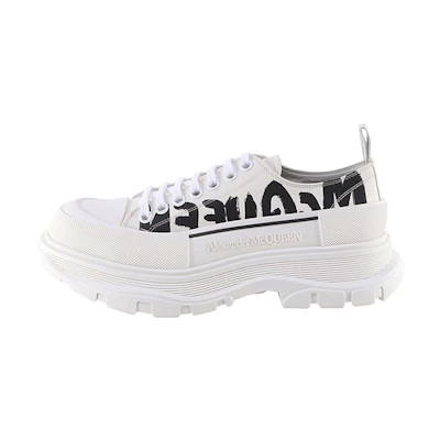 Alexander McQueen Tread Slick Lace Up 'McQueen Graffiti Logo - White'