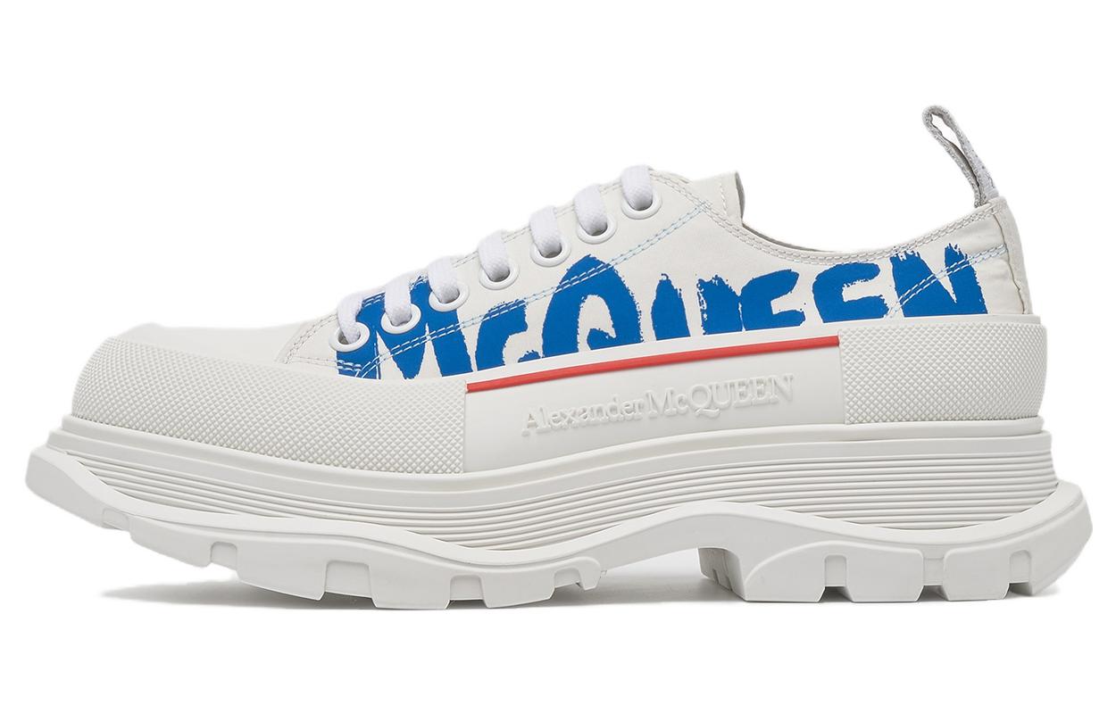 Buy Alexander McQueen Tread Slick Cordones 'Graffiti Logo McQueen - Blanco Azul' 682421-W4RQ9-9357