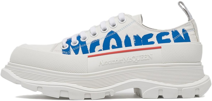 알렉산더 맥퀸 트레드 슬릭 화이트 블루 (그래피티 로고) 682421-W4RQ9-9357 Buy 알렉산더 맥퀸 트레드 슬릭 화이트 블루 (그래피티 로고) 682421-W4RQ9-9357