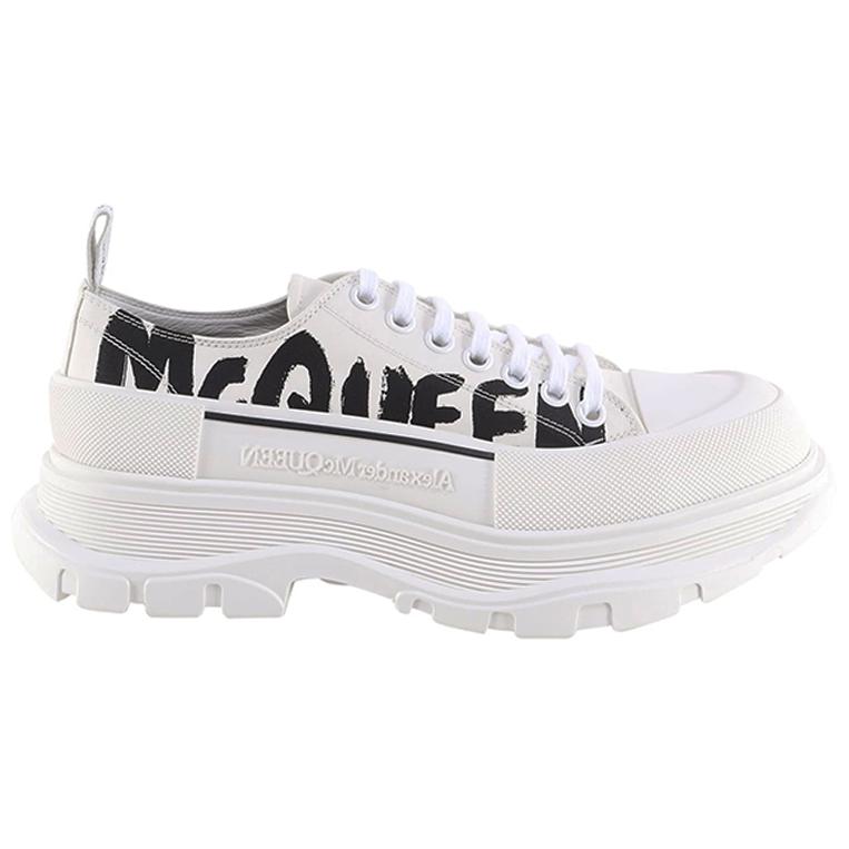 Order Alexander McQueen Tread Slick Cordones 'McQueen Graffiti Logo - Blanco' 682421-W4RQ2-9356
