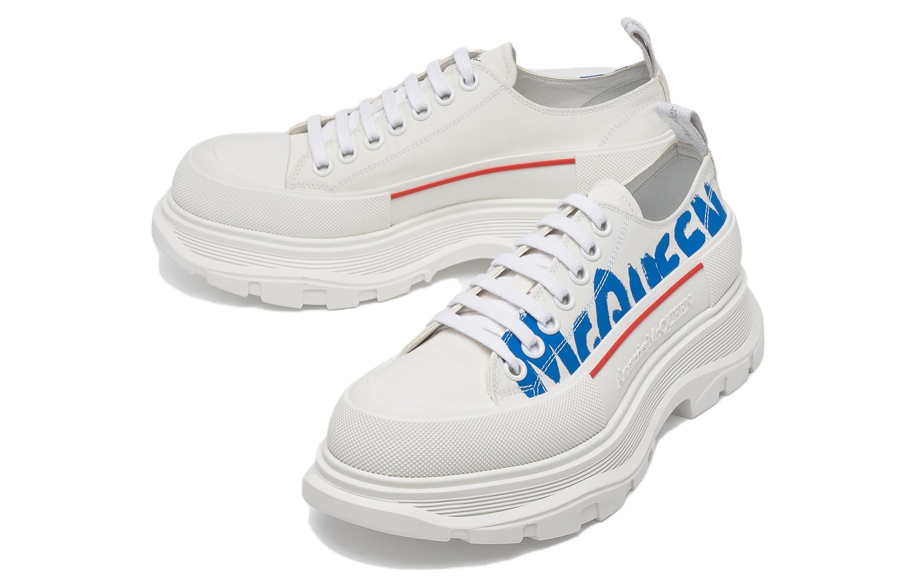 Order Alexander McQueen Tread Slick Cordones 'Graffiti Logo McQueen - Blanco Azul' 682421-W4RQ9-9357