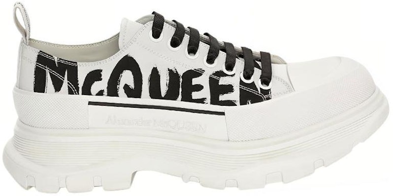 Alexander McQueen Tread Slick Lace Up 'McQueen Graffiti Logo - White' 682423WIABD9488 Order Alexander McQueen Tread Slick Lace Up 'McQueen Graffiti Logo - White' 682423WIABD9488
