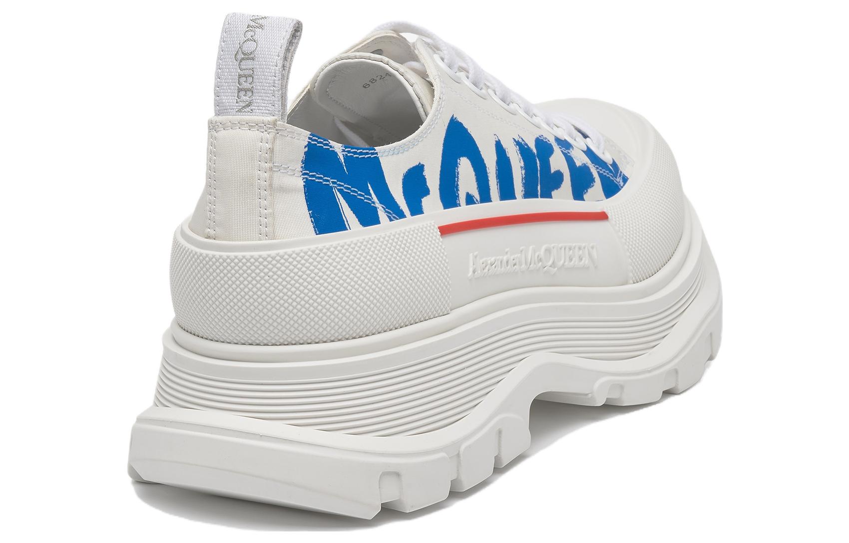 Shop Alexander McQueen Tread Slick Cordones 'Graffiti Logo McQueen - Blanco Azul' 682421-W4RQ9-9357