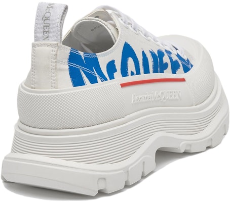 알렉산더 맥퀸 트레드 슬릭 화이트 블루 (그래피티 로고) 682421-W4RQ9-9357 Shop 알렉산더 맥퀸 트레드 슬릭 화이트 블루 (그래피티 로고) 682421-W4RQ9-9357