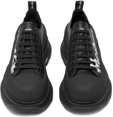 Alexander McQueen Tread Slick Lace Up 'McQueen Graffiti Logo - Black' 682423WIABD1070/711108WIAT61070 Purchase Alexander McQueen Tread Slick Lace Up 'McQueen Graffiti Logo - Black' 682423WIABD1070/711108WIAT61070