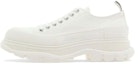Buy Alexander McQueen Tread Slick Lace Up 'Triple White' Putih Gaya Kasual. 705660-W4MV2-9000