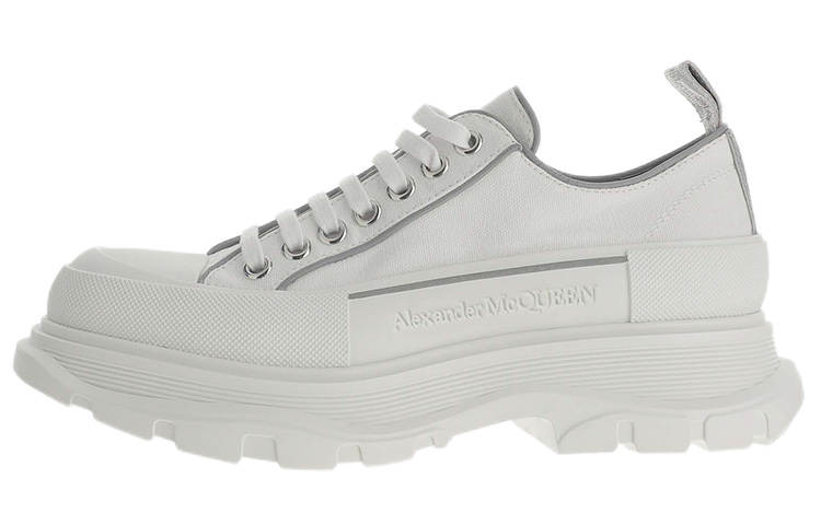 Alexander McQueen Tread Slick Lace Up 'White Silver' 705664-W4TGA-9348