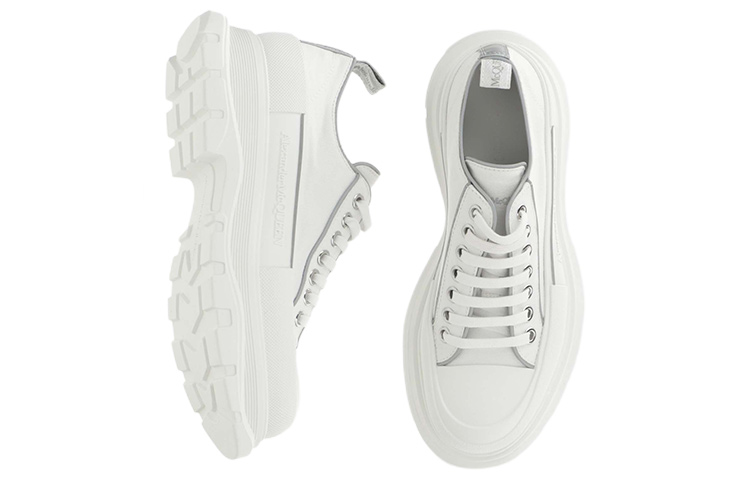 Purchase Alexander McQueen Tread Slick Lace Up 'White Silver' 705664-W4TGA-9348