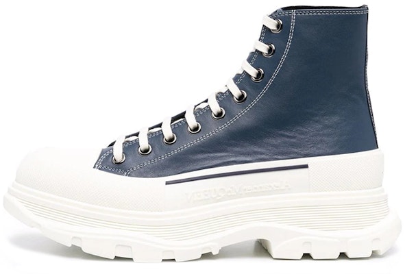 Alexander McQueen Tread Slick Lace Up Boot 'Navy Leather' Kulit Biru. 627206WIAM24456 Buy Alexander McQueen Tread Slick Lace Up Boot 'Navy Leather' Kulit Biru. 627206WIAM24456