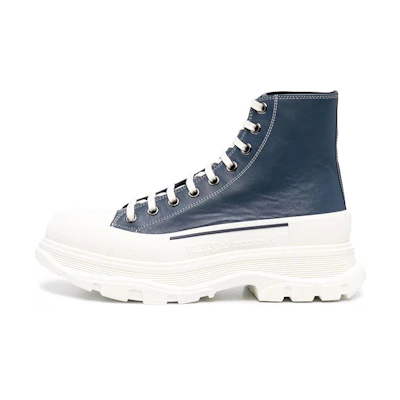Alexander McQueen Tread Slick Lace Up Boot 'Navy Leather'