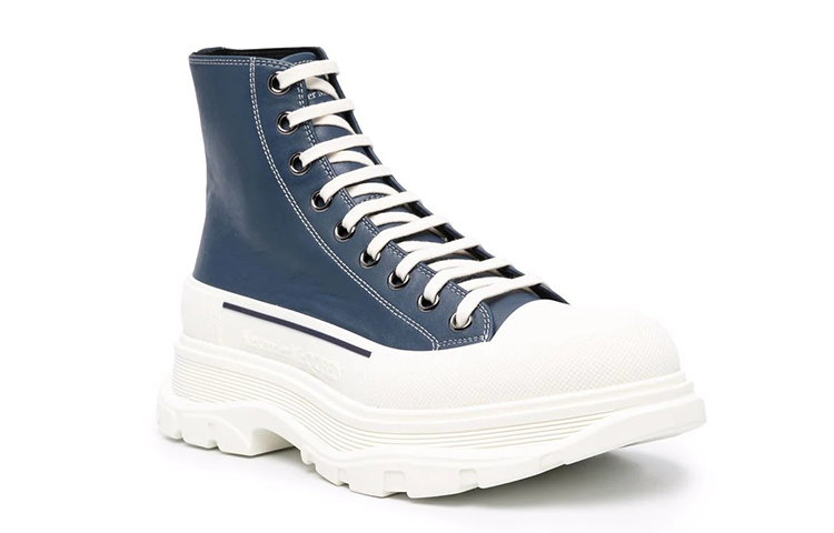 Order 亚历山大·麦昆 Tread Slick 系带靴 '海军蓝皮革' 627206WIAM24456