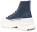 Lookbook Alexander McQueen Tread Slick Lace Up Boot 'Navy Leather' Kulit Biru. 627206WIAM24456
