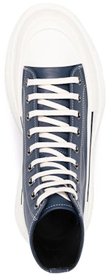 Alexander McQueen Tread Slick Lace Up Boot 'Navy Leather' Kulit Biru. 627206WIAM24456 Shop Alexander McQueen Tread Slick Lace Up Boot 'Navy Leather' Kulit Biru. 627206WIAM24456