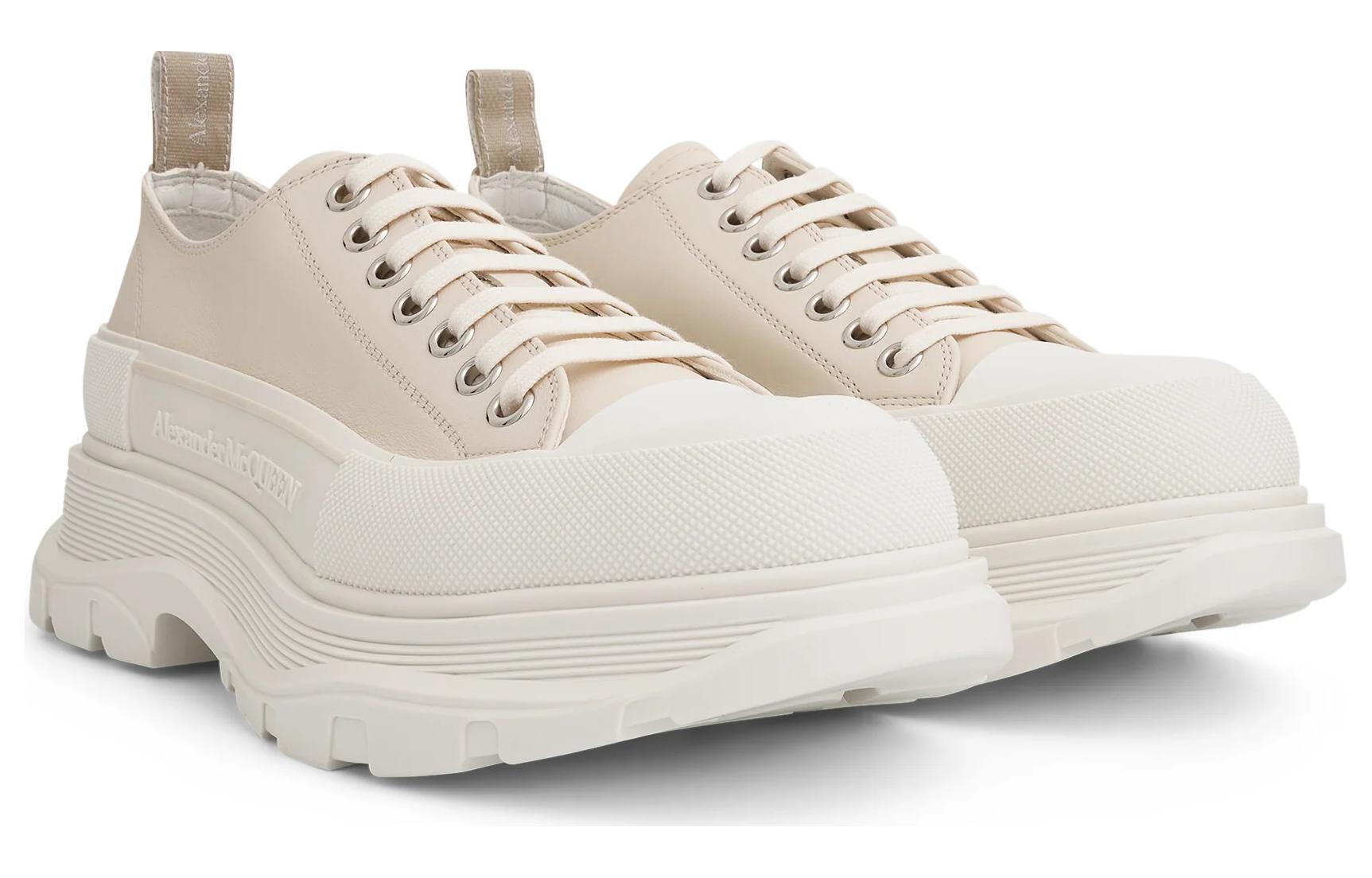 Shop 알렉산더 맥퀸 트레드 슬릭 로우탑 스니커즈 '크림 핑크 화이트' 705662WHZ627701