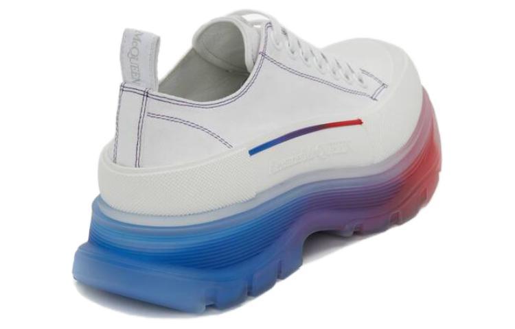 Alexander McQueen Tread Slick Low Lace Up Shoes 'White Multi' 圖 4