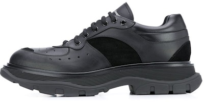 Alexander McQueen Tread Suede-panelled Leather Trainers 'Black' 627222WHRH51081 Alexander McQueen Tread Suede-panelled Leather Trainers 'Black' 627222WHRH51081