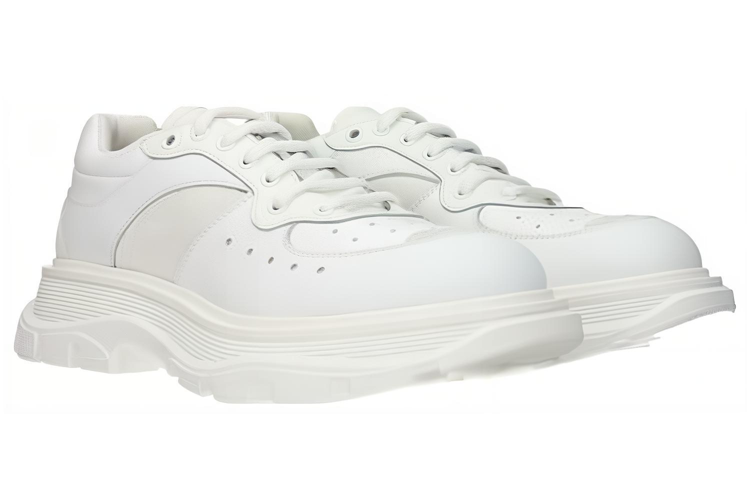 Order Alexander McQueen Tread Suede Panel Kulit Sepatu 'Putih' 627222WHRH59071
