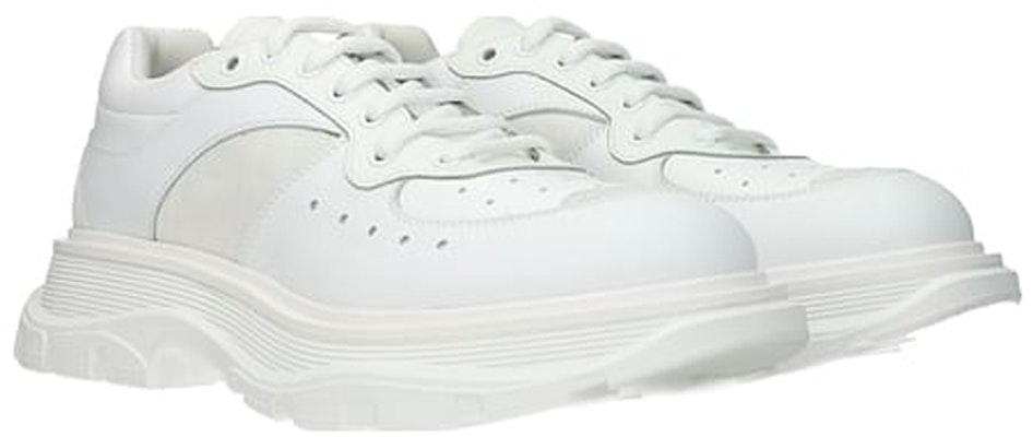 Alexander McQueen Tread Suede-panelled Leather Trainers 'White' 627222WHRH59071 Order Alexander McQueen Tread Suede-panelled Leather Trainers 'White' 627222WHRH59071