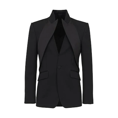Alexander McQueen Twisted Lapel Tuxedo Jacket Black 782023-QVAAA-1000