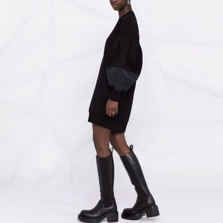 Purchase Alexander McQueen V-Neck Long Sleeve Sweater Dress Black 662137-QLAA8-1000