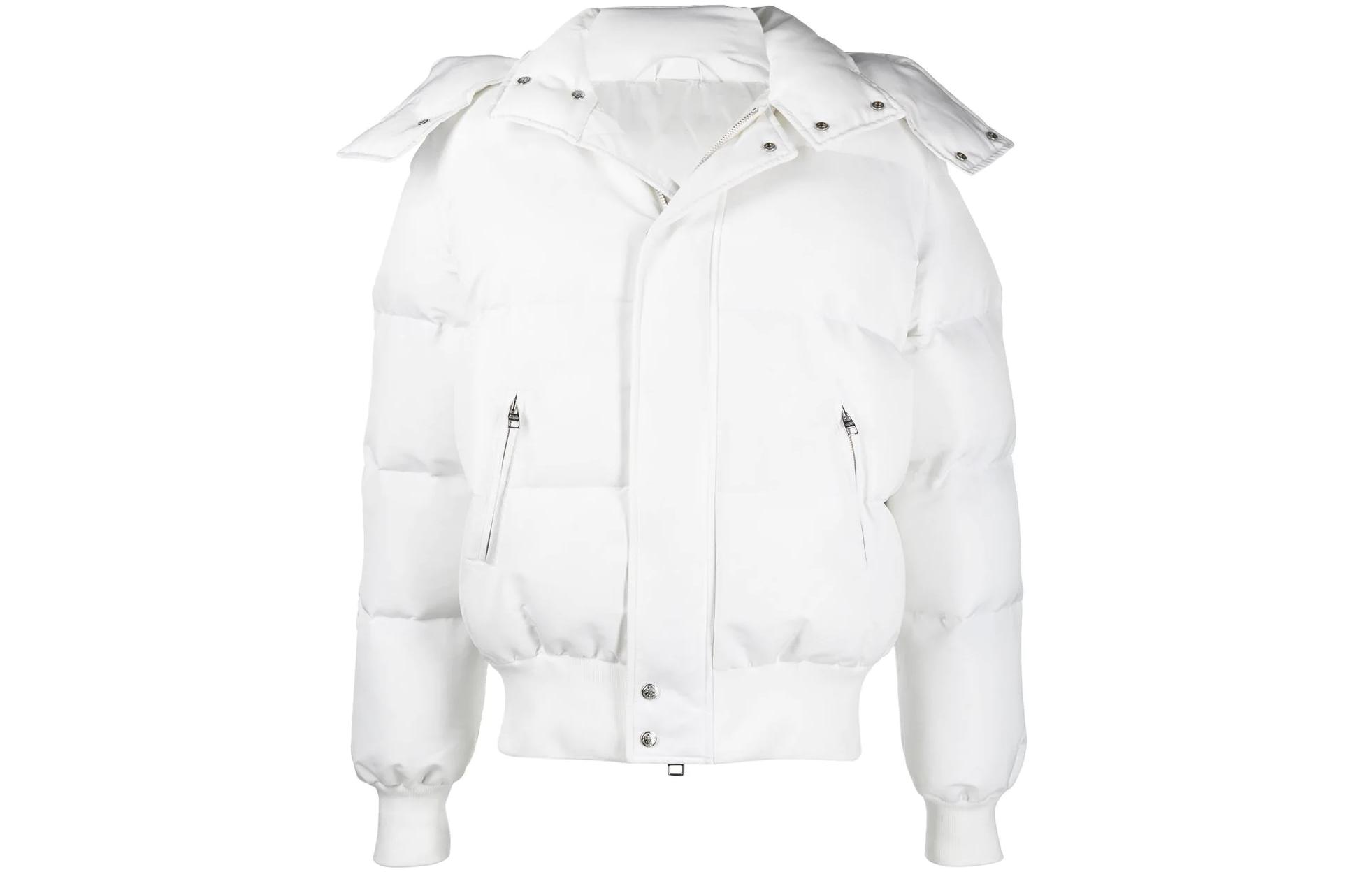 Alexander McQueen White Graffiti Logo Puffer Jacket for Men 705144QTZ190900