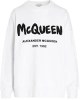 Alexander McQueen White Letter and Number Print Casual Sweatshirt 659975-QZADI-0909 Alexander McQueen White Letter and Number Print Casual Sweatshirt 659975-QZADI-0909