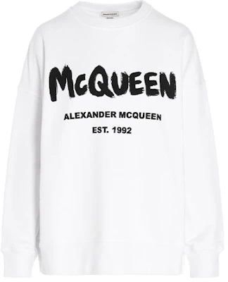 Alexander McQueen 白色字母數字印花休閒衛衣 659975-QZADI-0909 Buy Alexander McQueen 白色字母數字印花休閒衛衣 659975-QZADI-0909
