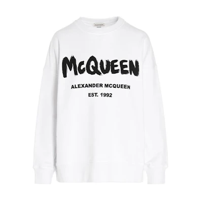 Alexander McQueen White Letter and Number Print Casual Sweatshirt 659975-QZADI-0909