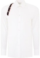 Alexander McQueen White Long-Sleeve Shirt with Solid Tie Design 615271-QRN44-9000 Alexander McQueen White Long-Sleeve Shirt with Solid Tie Design 615271-QRN44-9000