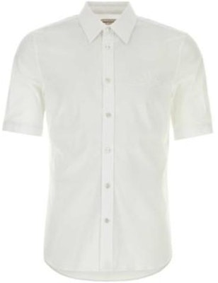 Alexander McQueen White Slim Fit Short Sleeve Shirt for Men. 774382-QNAAB-9000 Buy Alexander McQueen White Slim Fit Short Sleeve Shirt for Men. 774382-QNAAB-9000