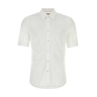 Alexander McQueen White Slim Fit Short Sleeve Shirt for Men. 774382-QNAAB-9000