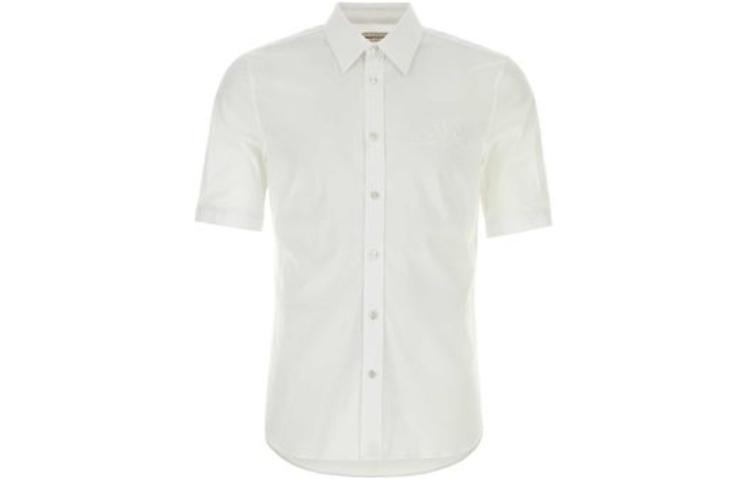 Order Alexander McQueen White Slim Fit Short Sleeve Shirt for Men. 774382-QNAAB-9000