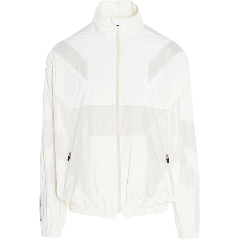 Alexander McQueen White Solid Logo Plaque Stand Collar Jacket 639237-RQF06-9001