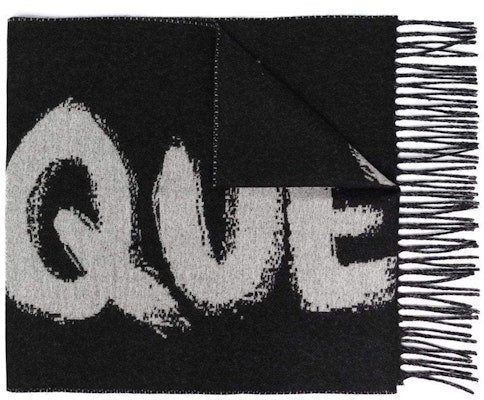 Alexander McQueen 羊毛字母圍巾 男女同款 黑色 6652883200Q1077 Order Alexander McQueen 羊毛字母圍巾 男女同款 黑色 6652883200Q1077