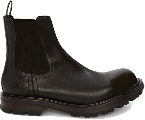 Alexander McQueen 亞歷山大·麥昆 英倫蘇格蘭皮革耐磨防滑 高筒切爾西靴 黑色 Order Alexander McQueen 亞歷山大·麥昆 英倫蘇格蘭皮革耐磨防滑 高筒切爾西靴 黑色