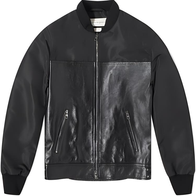 Alexander McQueen Zip Jacket Black Colorblock Fitted Long Sleeve 775946-Q5AME-1000