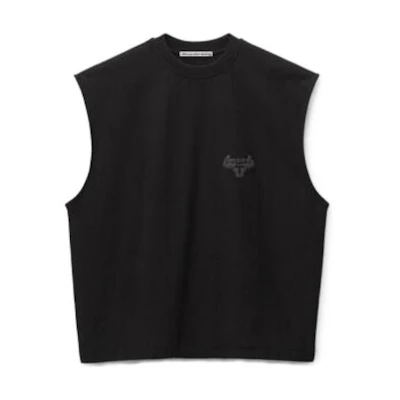 Alexander Wang Black Sleeveless Loose-Fit Crewneck Tank Top 6CC3231008-001