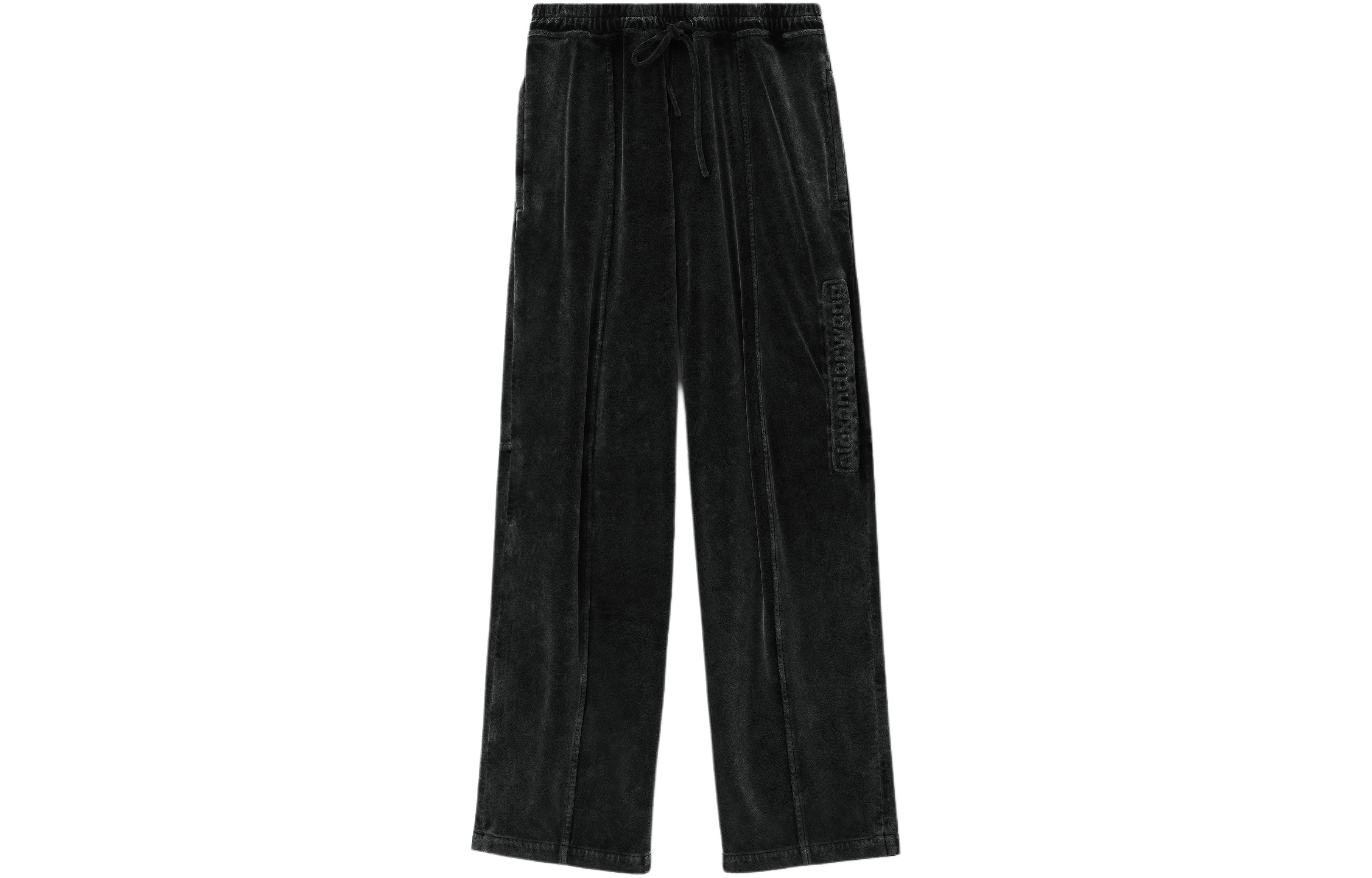 Order アレキサンダー ワン ブラック ベロア ロゴ 刺繍入り ニット ジョガーパンツ 6CC12440250-95A