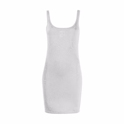 Alexander Wang Minimalist U-Neck Slim Short Slip Dress Silver Grey 4KC3236017-046