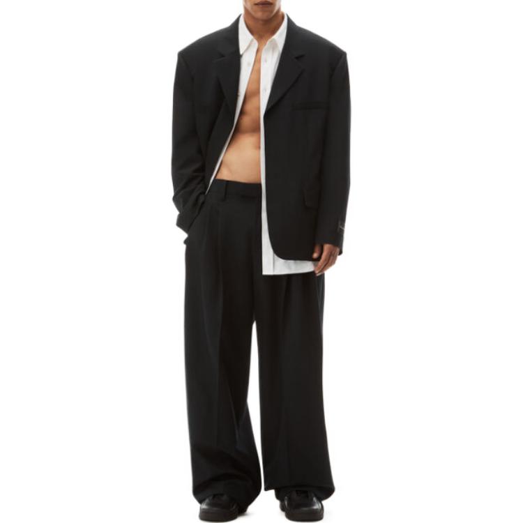 Lookbook Alexander Wang Blazer Suelto de Manga Larga y Cuello en V Color Sólido 6WC3232010-001