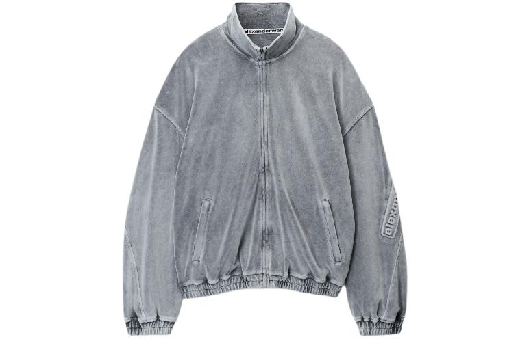 Order Alexander Wang 洗灰色絨面拉鍊長袖外套。 6CC12420160-96A