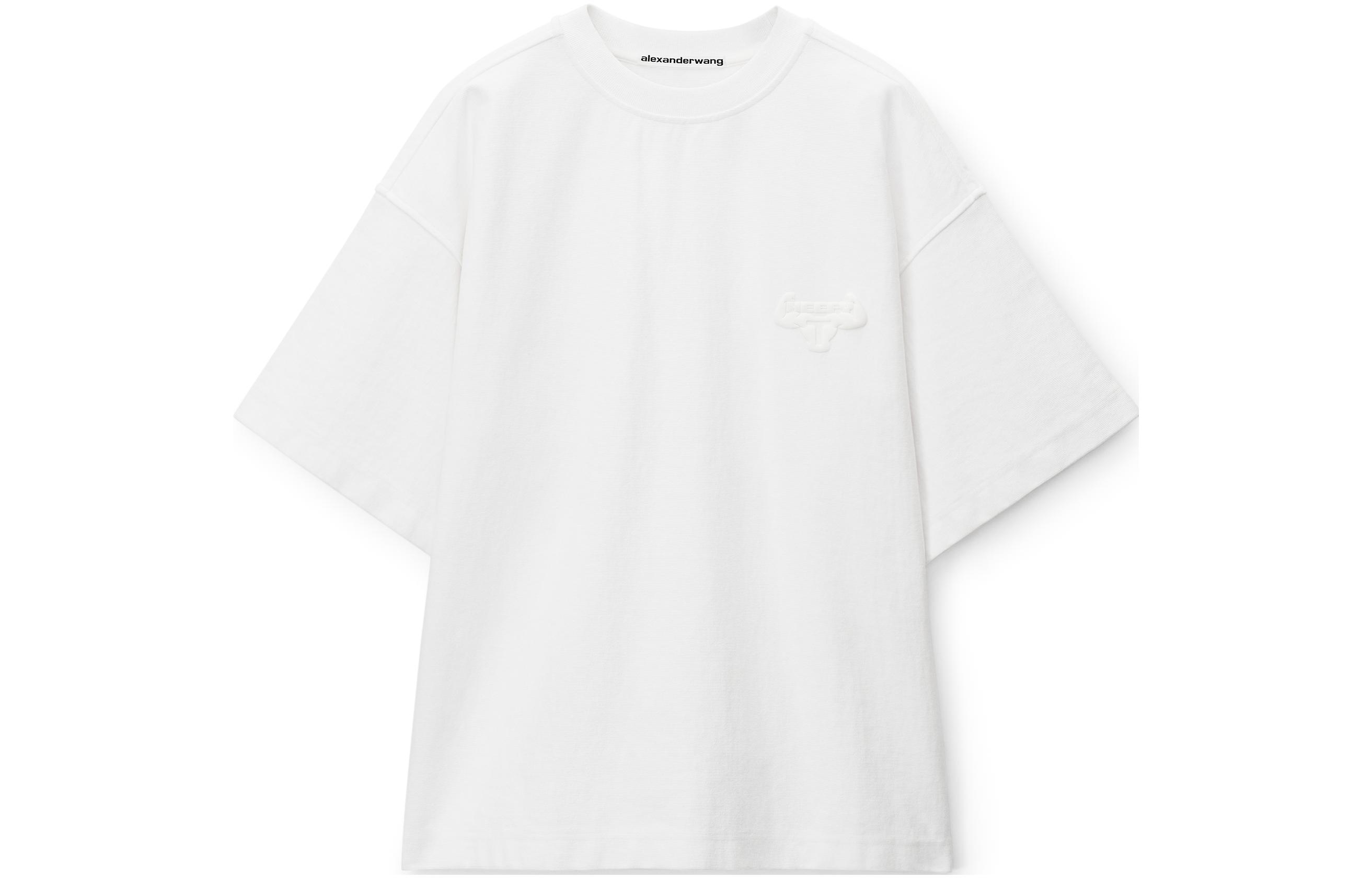 Alexander Wang  White Graphic Print Crew Neck T-Shirt 6CC3231009-100