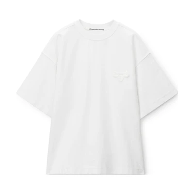 Alexander Wang White Graphic Print Crew Neck T-Shirt 6CC3231009-100