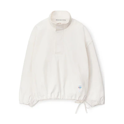 Alexander Wang White Pullover Jacket with Solid Letter Print and High Collar. 6WC3232011-100