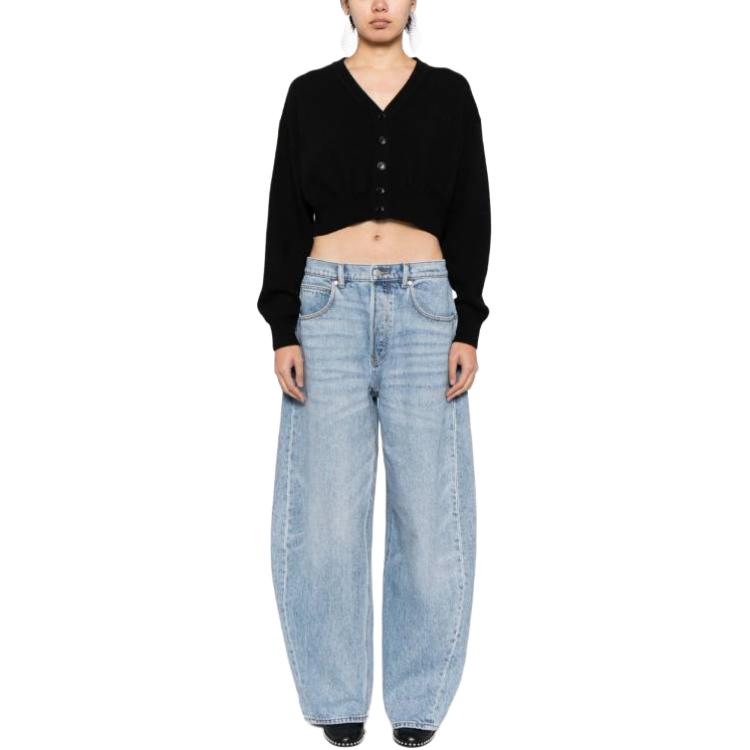 Alexander Wang  Wide-Leg Denim Jeans with Belt Loops Blue. 4DC2244264-486 圖 3