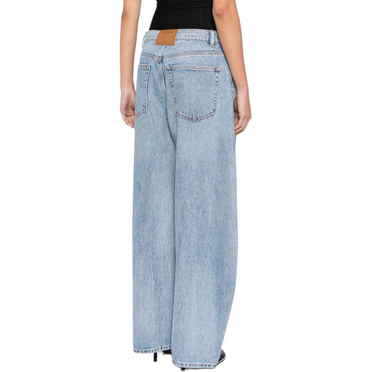 Alexander Wang  Wide-Leg Denim Jeans with Belt Loops Blue. 4DC2244264-486 圖 4
