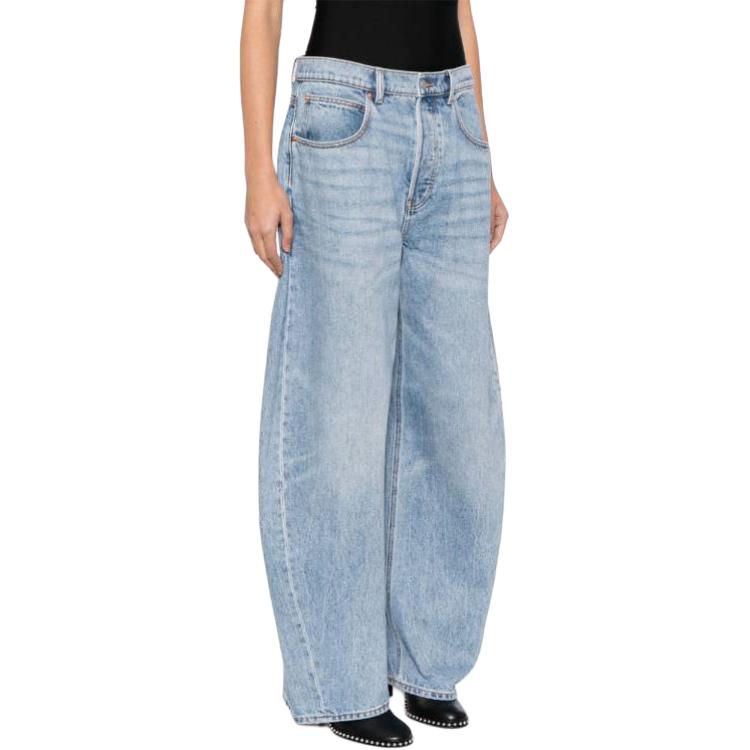 Alexander Wang  Wide-Leg Denim Jeans with Belt Loops Blue. 4DC2244264-486 圖 5