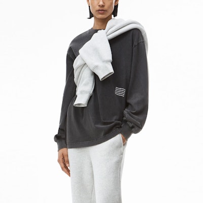 アレキサンダーワン アシッドウォッシュ ロゴプリント ニットスウェット 男女兼用 チャコールグレー UCC3211012-007 Purchase アレキサンダーワン アシッドウォッシュ ロゴプリント ニットスウェット 男女兼用 チャコールグレー UCC3211012-007