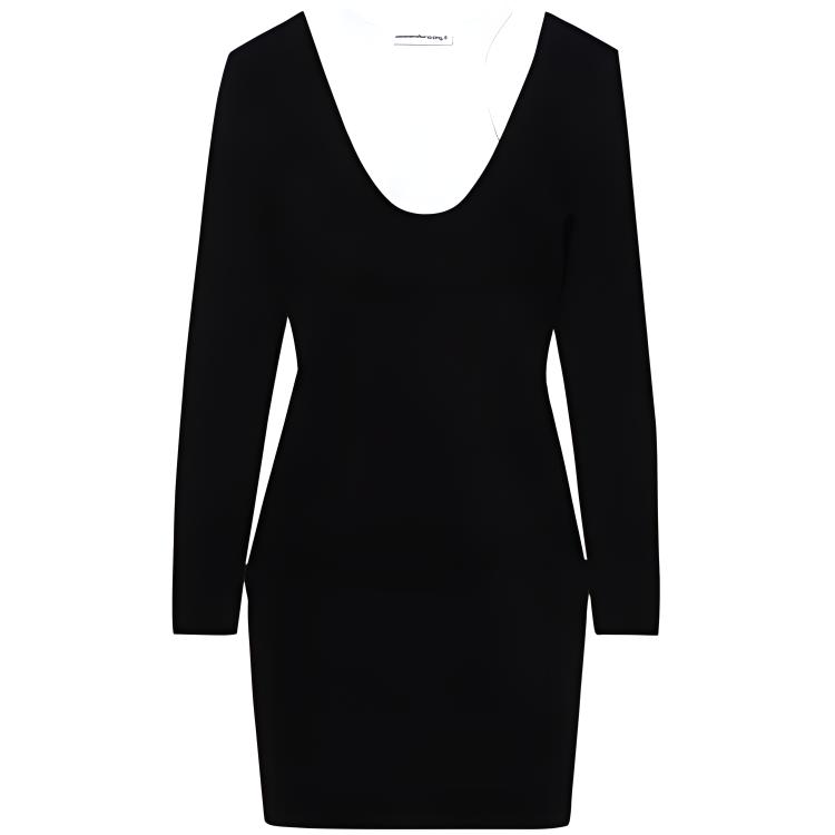 Alexander Wang Black Layered Open-Back Dress - Autumn Collection 4KC1207073-995